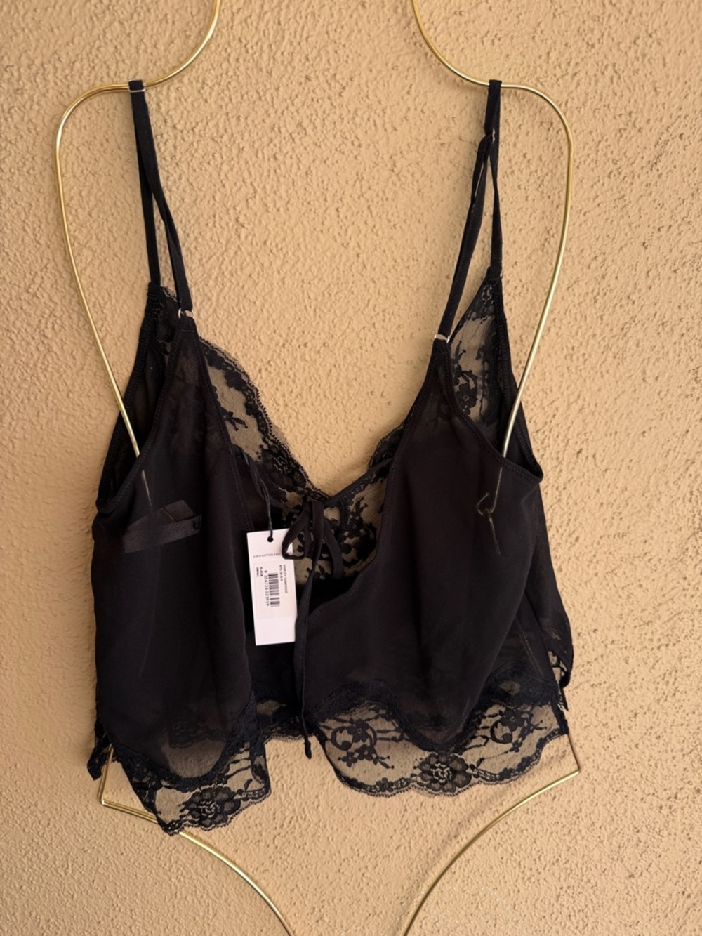 Sheer Black Harley Lace Camisole with Delicate Trim - Picture 5 of 5